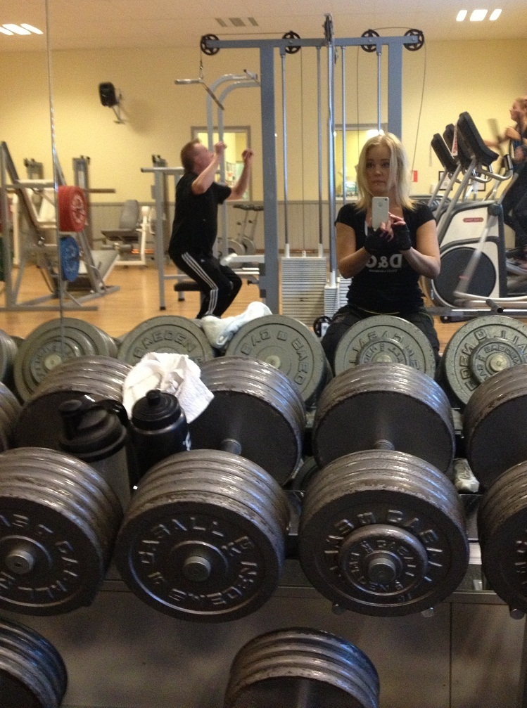 på gymmet
